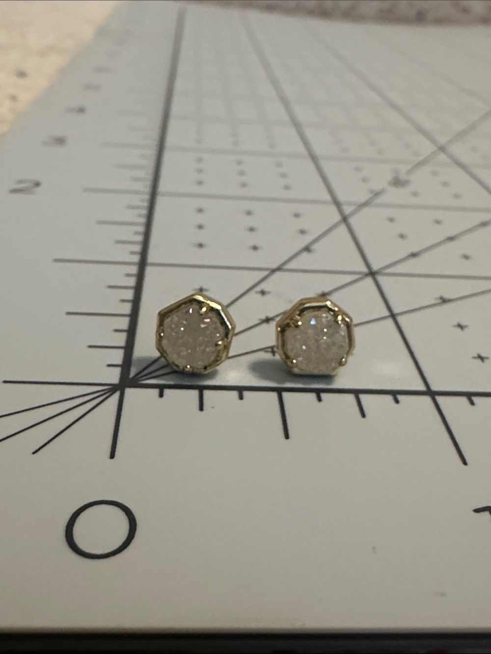 Kendra Scott Nola Gold Stud Earrings in Iridescent Drusy - Picture 3 of 3